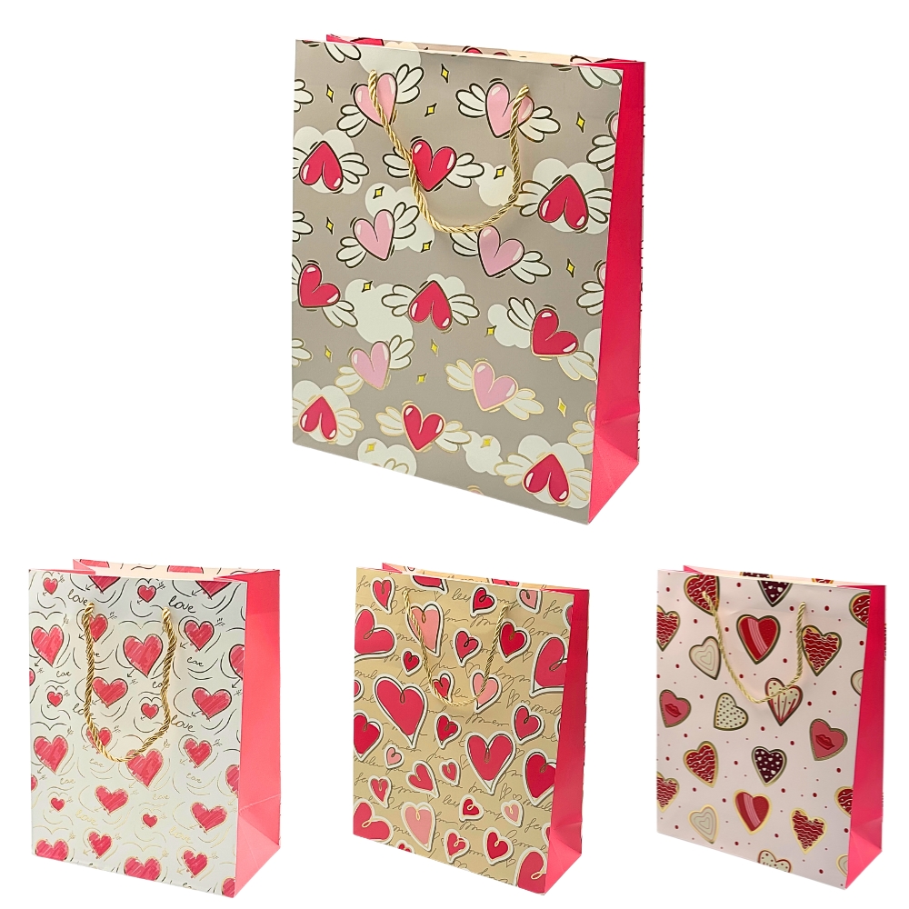 AJÁNDÉKTASAK VALENTÍN 12/480 26x32x10 cm 4 FÉLE