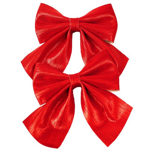 Fényes masni készlet- 2 db.- 12 x 13cm - Piros