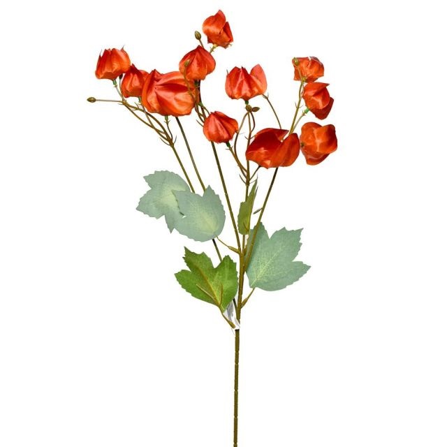 Selyemvirág ág Physalis műanyag 58 cm narancssárga