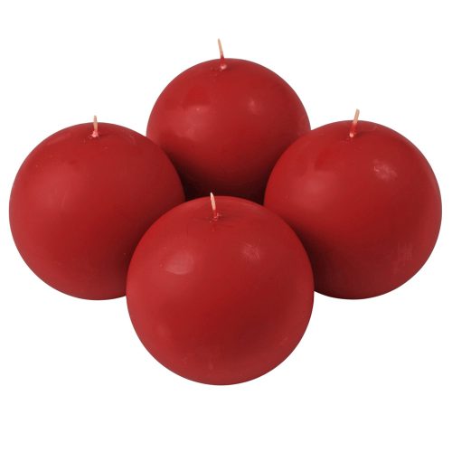 Adventi gömb gyertya készlet 8cm - Matt bordó