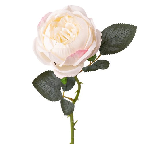 Bazsarózsa selyemvirág szál- 51cm magas - Fehér