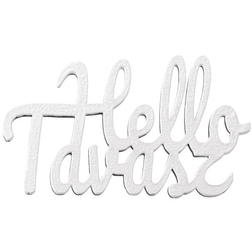 3db. Hello Tavasz felirat fából 10 x 5.5cm - Fehér