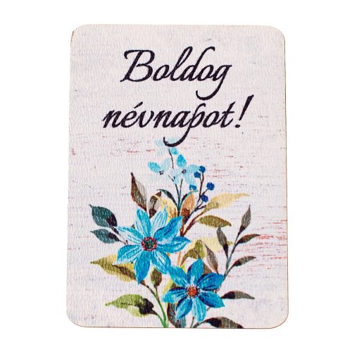 4db. Boldog névnapot! feliratos dekor fa tábla 7 x 5cm