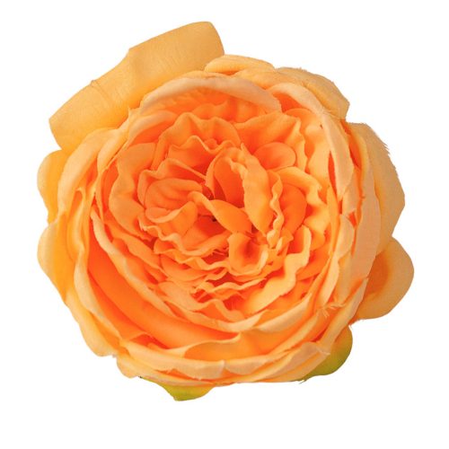 Angol rózsa selyemvirág fej- 10.5cm - Narancssárga