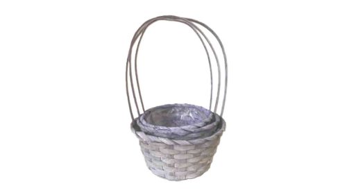 Bambusz Flor. Kerek Antikolt Lila S/3 66-44-A/LILA - D21*H10/36cm (30/#)