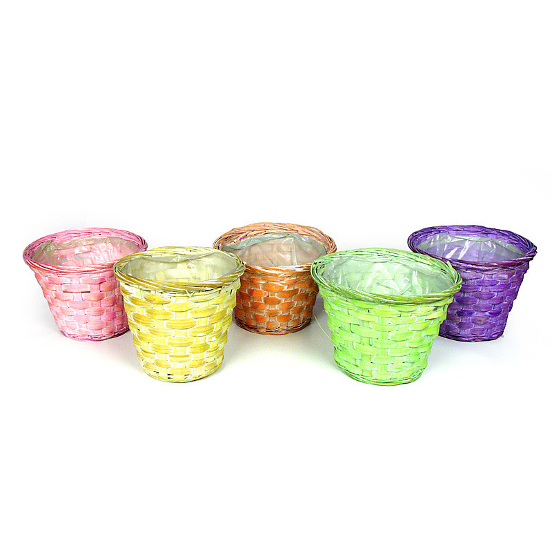 antikolt bambusz kaspó mix 15x11cm 10db/csomag sárga-rózsaszín-zöld