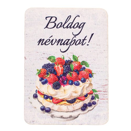 4db. Boldog névnapot! feliratos dekor fa tábla 7 x 5cm