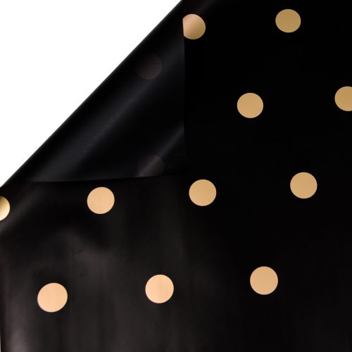 Pöttyös fólia tekercs 58cm x 10m - Fekete / Arany 58cm x 10m DR58-11