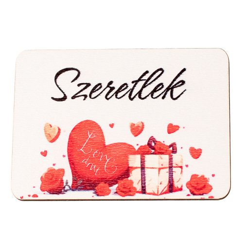 4db. Szeretlek feliratos dekor fa tábla 7 x 5cm