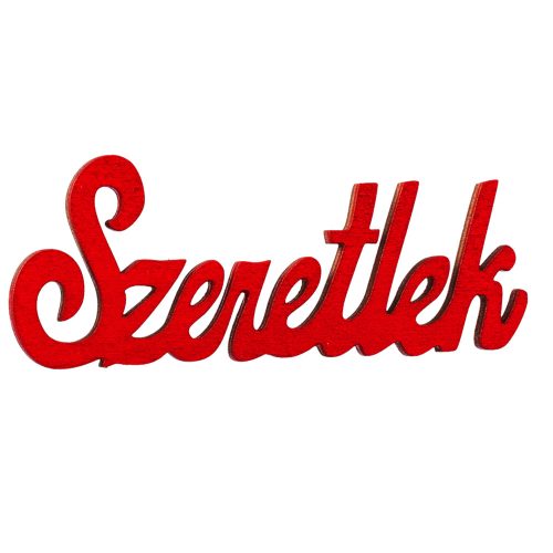 4 db. fa Szeretlek felirat 10 x 4cm - Piros