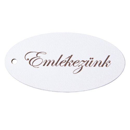 4 db. Emlékezünk feliratos ovális tábla 8 x 4cm - Fehér