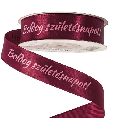 Boldog Születésnapot! feliratos szatén szalag 20