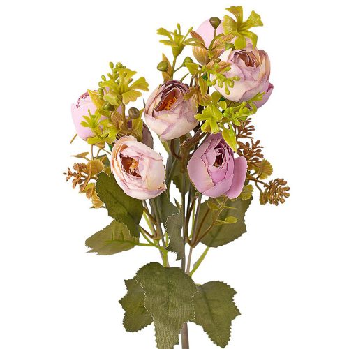 Boglárka selyemvirág csokor- 5 ágú- 32cm magas - Lila