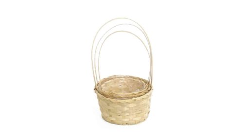 Bambusz Flor. Kerek Natúr S/3 66-44/NATÚR - D21*H10/36cm (30/#)