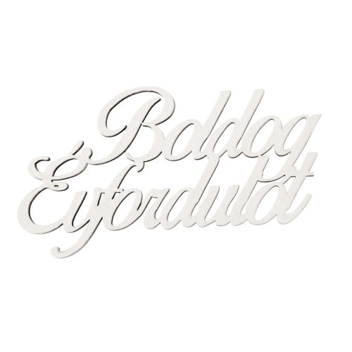 4db. Boldog évfordulót fa felirat 9.5 x 6cm - Fehé