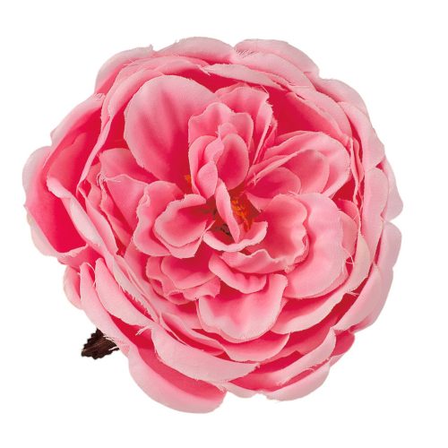 Angol rózsa selyemvirág fej- 10.5cm - Fehér / Rózsaszín