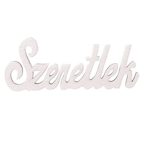 4 db. fa Szeretlek felirat 10 x 4cm - Fehér