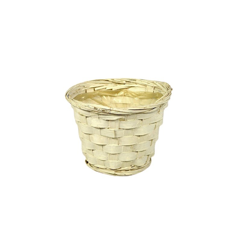 bambusz kaspó fehér 11-5x9cm 12db/csomag