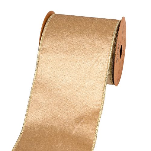 Arany bársony szalag drótos szegéllyel 100mm x 5m