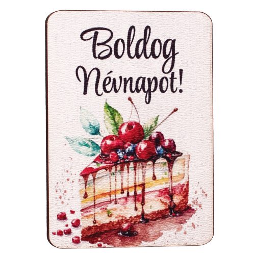 4db. Boldog névnapot! feliratos dekor fa tábla 7 x 5cm