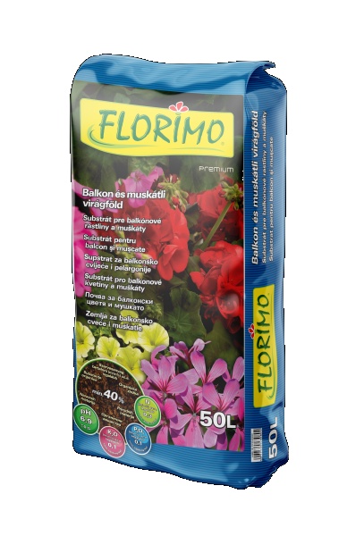 FLORIMO balkon és muskátli virágföld 50 l 48db/raklap