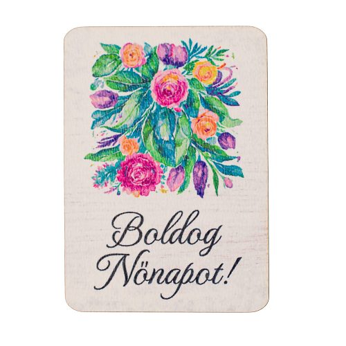 4db. Boldog Nőnapot! feliratos dekor tábla 7 x 5cm